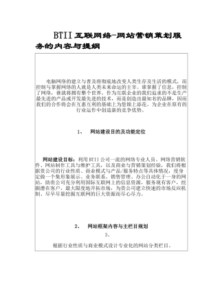 BTII互联网—网站营销策划服务的内容与提纲（ 5）