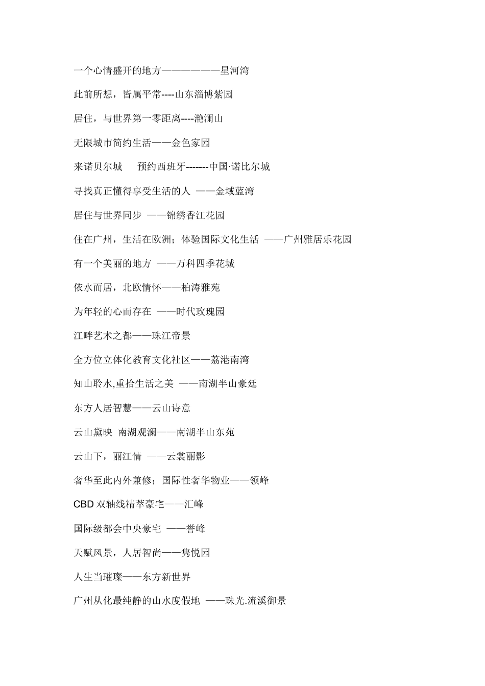 XXXX年楼盘精彩广告语赏析_第3页