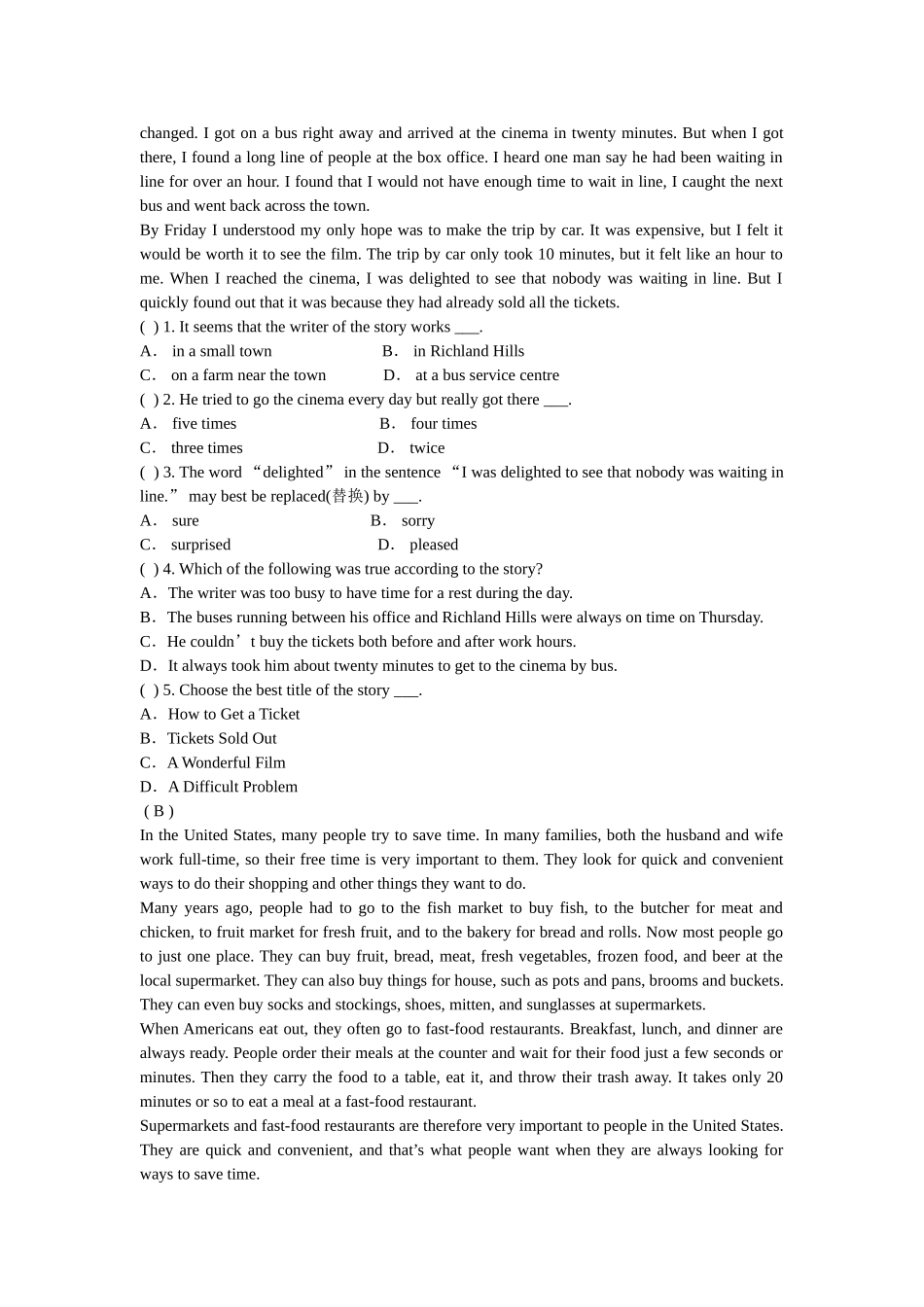 unit 10 it’s a nice day, isn’t it 同步练习（人教新目标八年级下） (1)doc--初中英语 _第3页