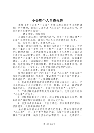 小金库个人自查报告 