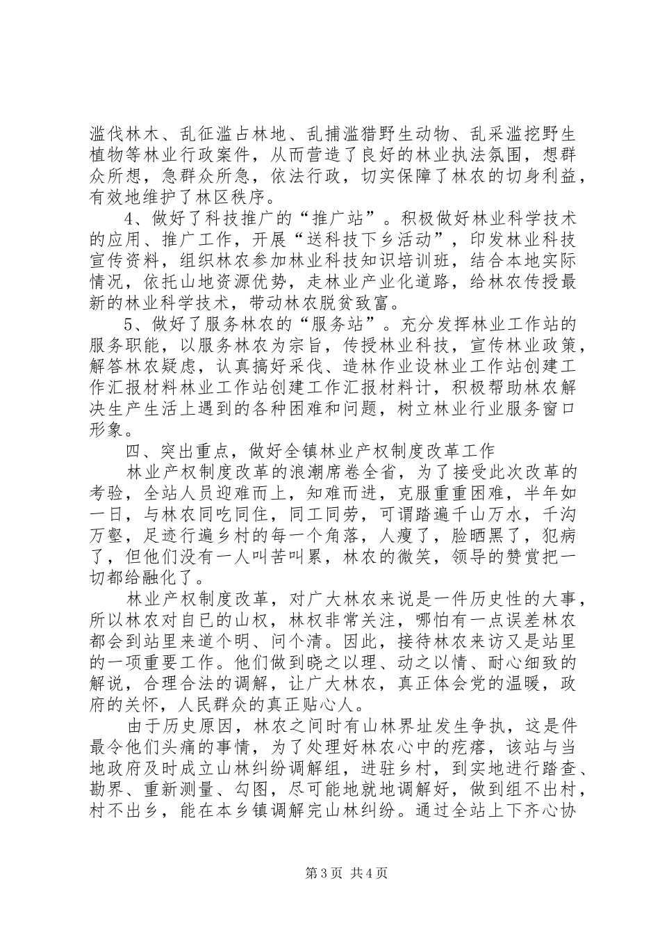 林业工作站创建工作汇报材料 _第3页