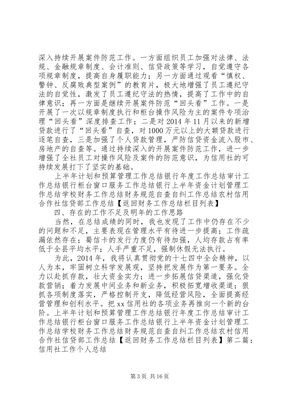 信用社个人工作总结工作计划(精选多篇)_第3页