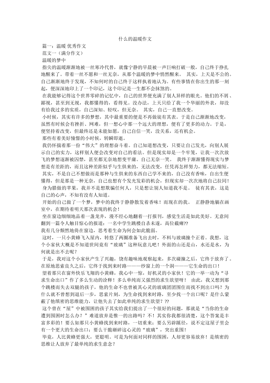 什么的温暖作文 _第1页