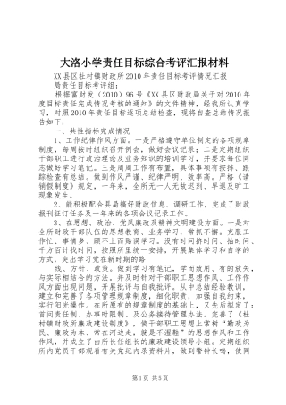 大洛小学责任目标综合考评汇报材料 