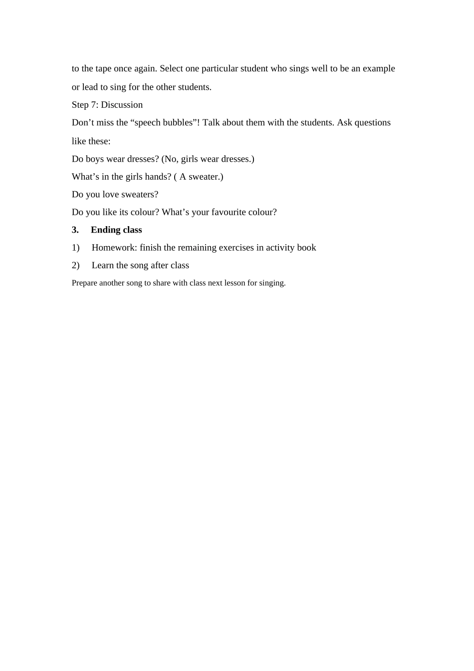 unit 1《me and my class》lesson 4 on a school day教案（冀教版八年级上）doc--初中英语 _第3页