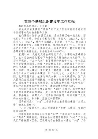 第三个基层组织建设年工作汇报 