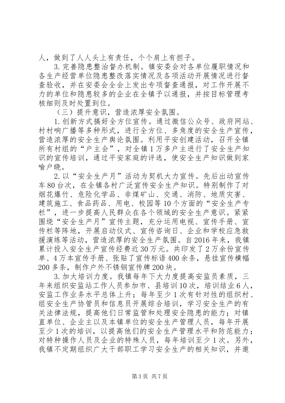 乡镇创省级安全生产示范镇汇报材料 _第3页