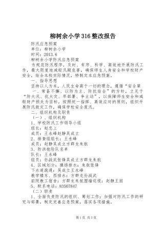 柳树余小学316整改报告 