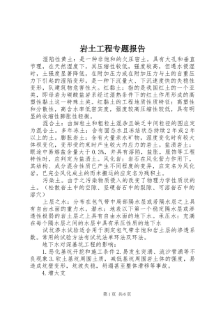 岩土工程专题报告 