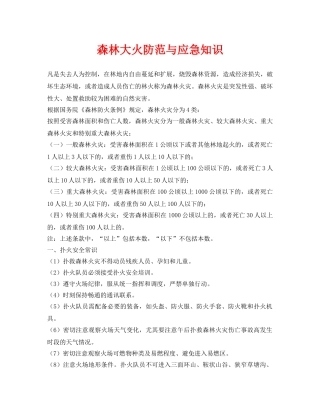 《安全常识-灾害防范》之森林大火防范与应急知识 