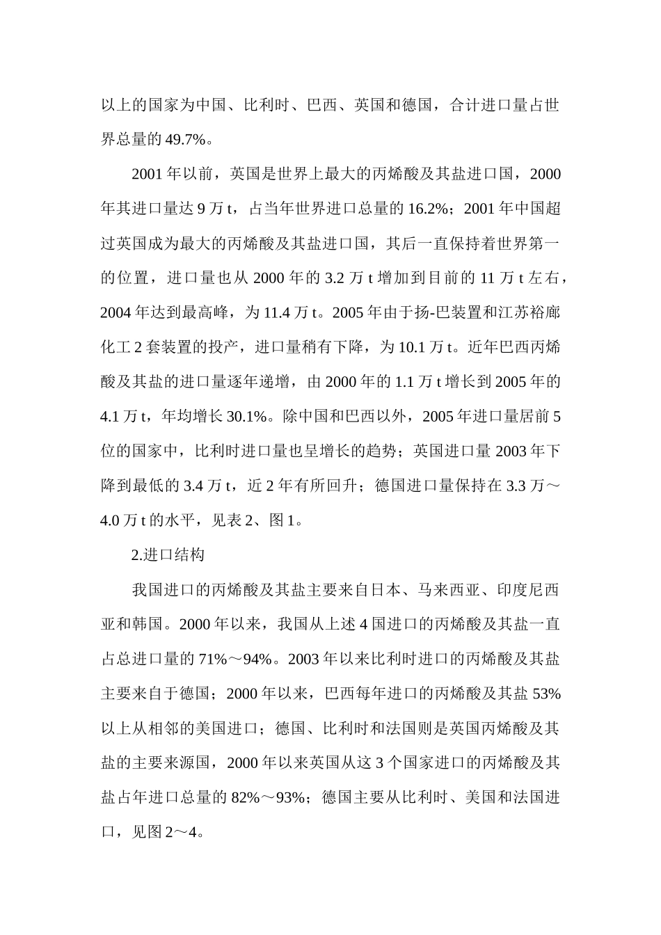 世界丙烯酸市场概况及其进出口竞争分析_第3页