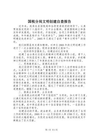 国税分局文明创建自查报告 