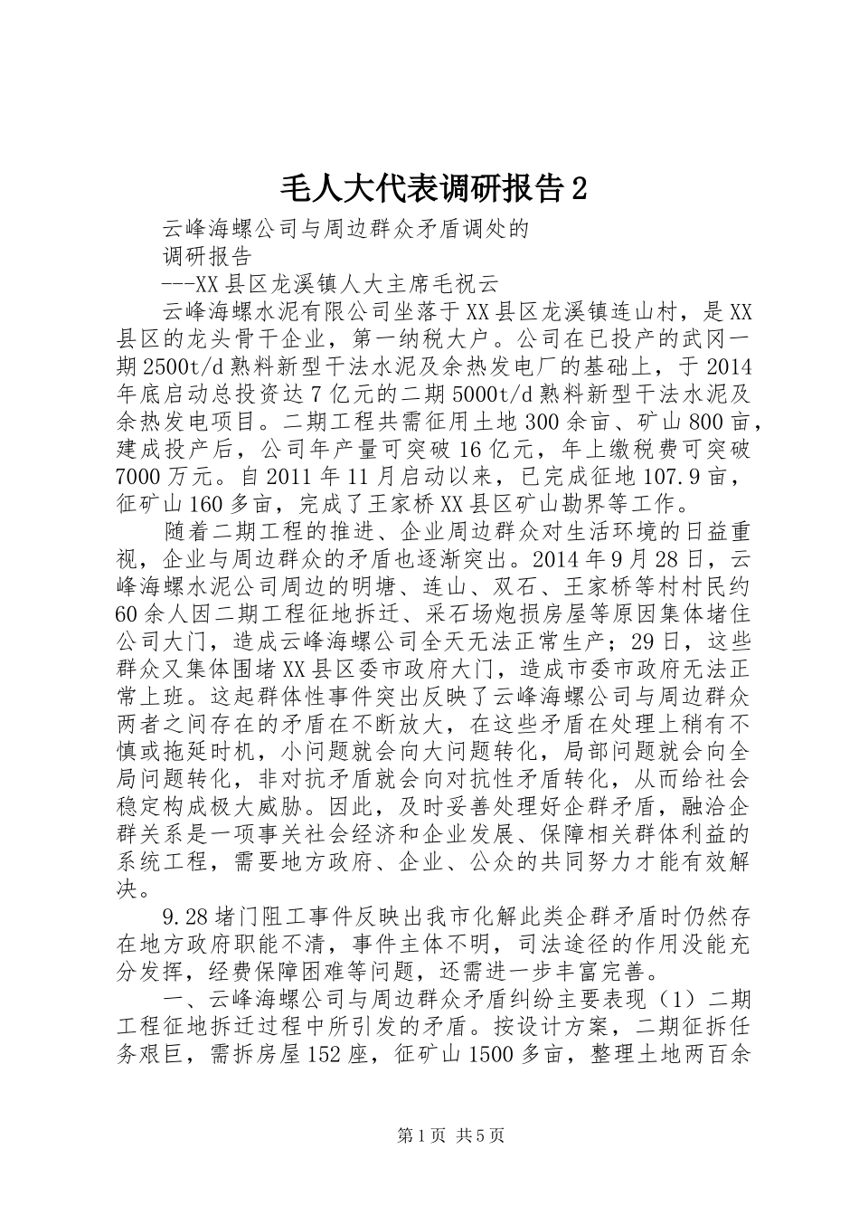 毛人大代表调研报告2_第1页