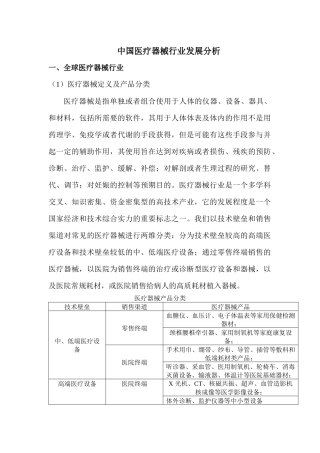 医疗器械的市场调查