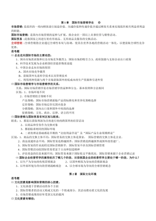 国际营销复习资料(细节遗漏补充)