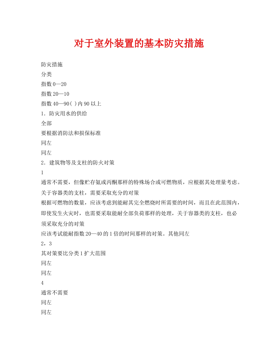 《安全常识-灾害防范》之对于室外装置的基本防灾措施 _第1页