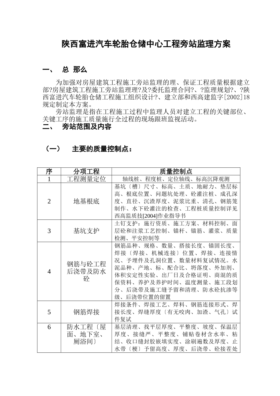 汽车轮胎仓储中心项目旁站监理方案_第3页