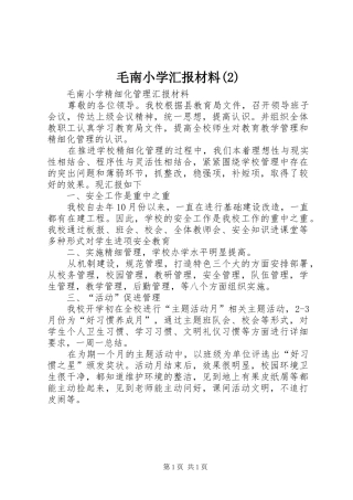 毛南小学汇报材料