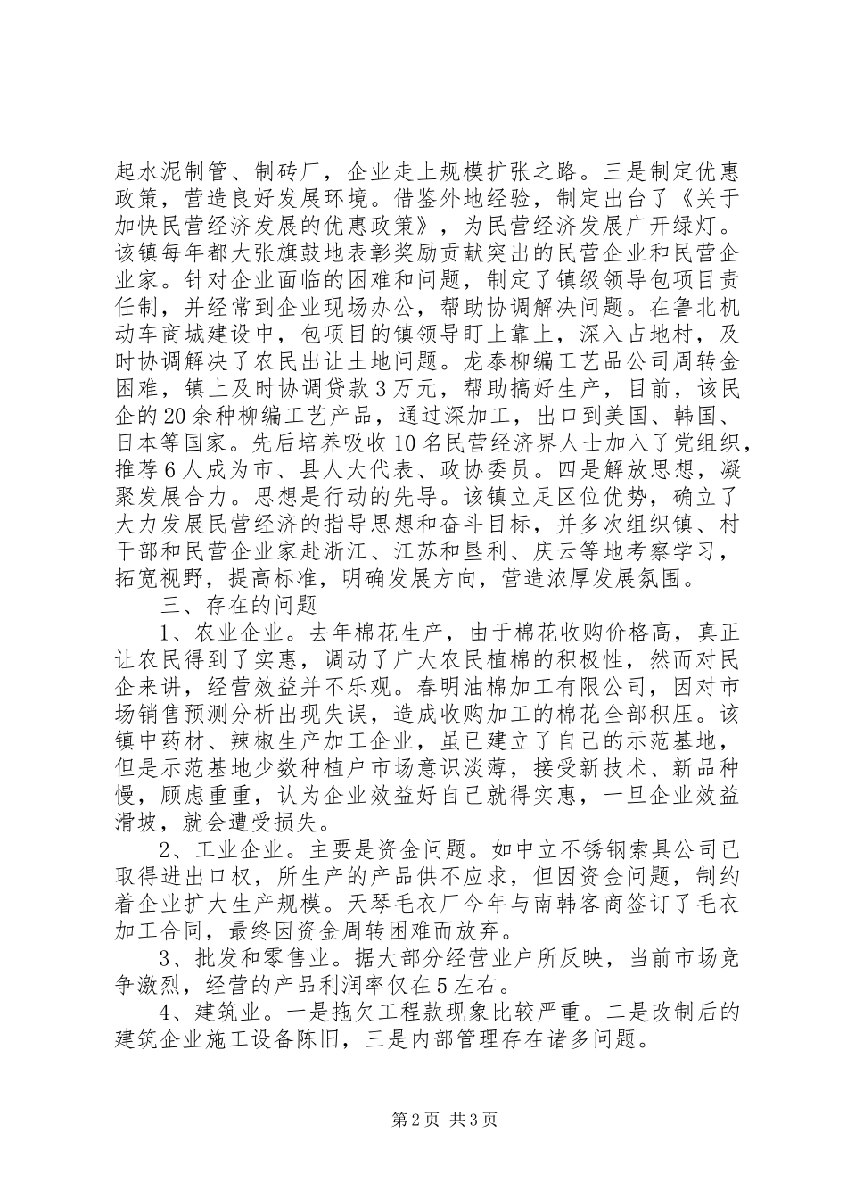 民营经济的调查分析报告例文 _第2页