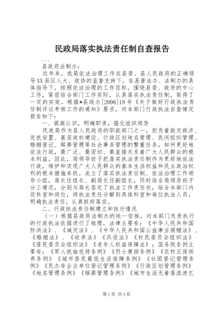 民政局落实执法责任制自查报告 