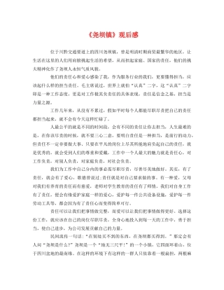 《尧坝镇》观后感 