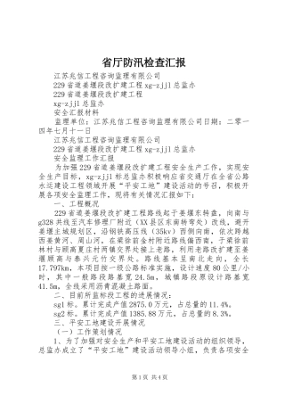 省厅防汛检查汇报 