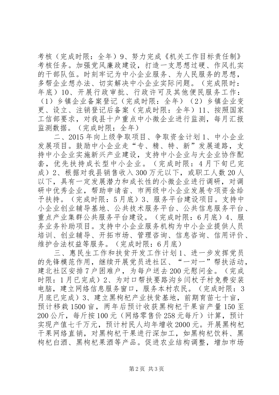乡镇中小企业局经济工作计划_第2页