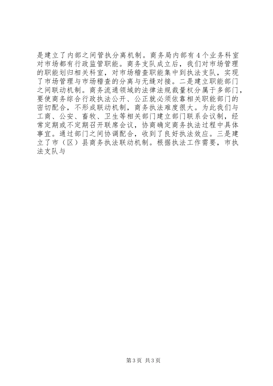 商务综合行政执法支队工作汇报材料 _第3页