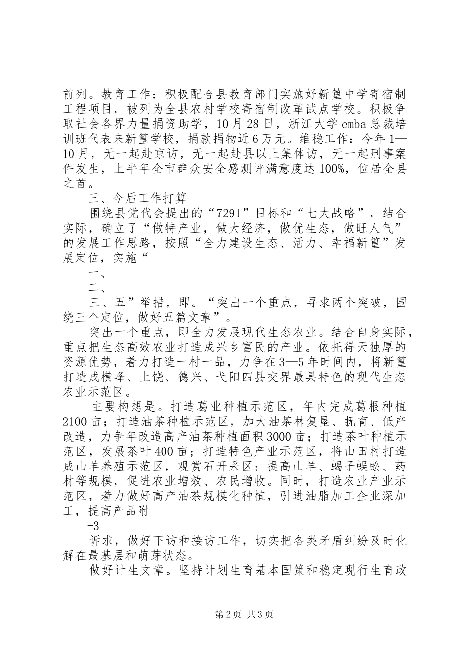 乡镇XX年经济社会发展情况汇报 _第2页