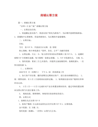 商铺认筹方案 