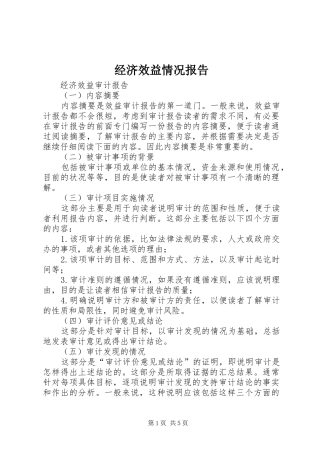 经济效益情况报告 