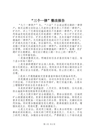 “三个一律”整改报告 