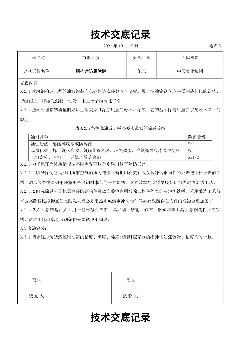 钢结构防腐涂装交底记录_第2页