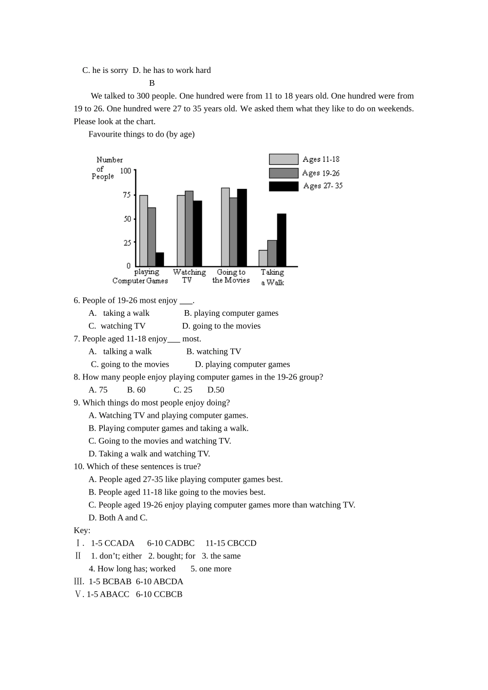 unit 1 how often do you exercise 单元测试（人教新课标八年级上） (2)doc--初中英语 _第3页