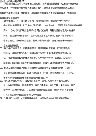 师德活动月工作总结 