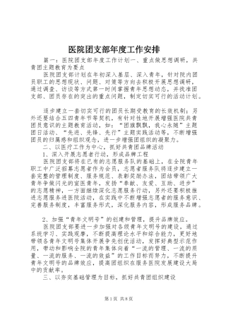 医院团支部年度工作安排