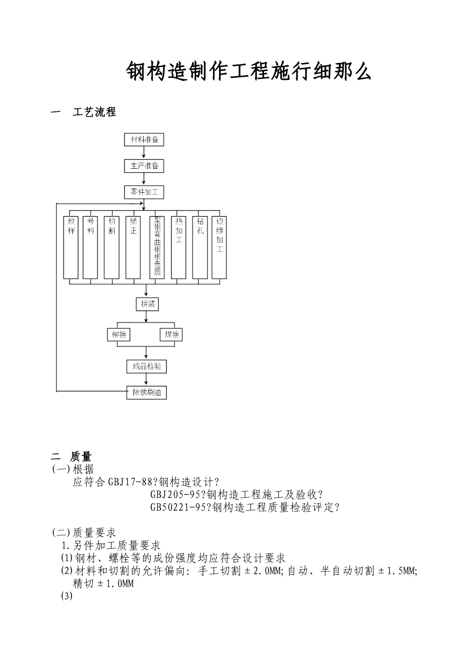 钢结构制作工程实施细则_第1页