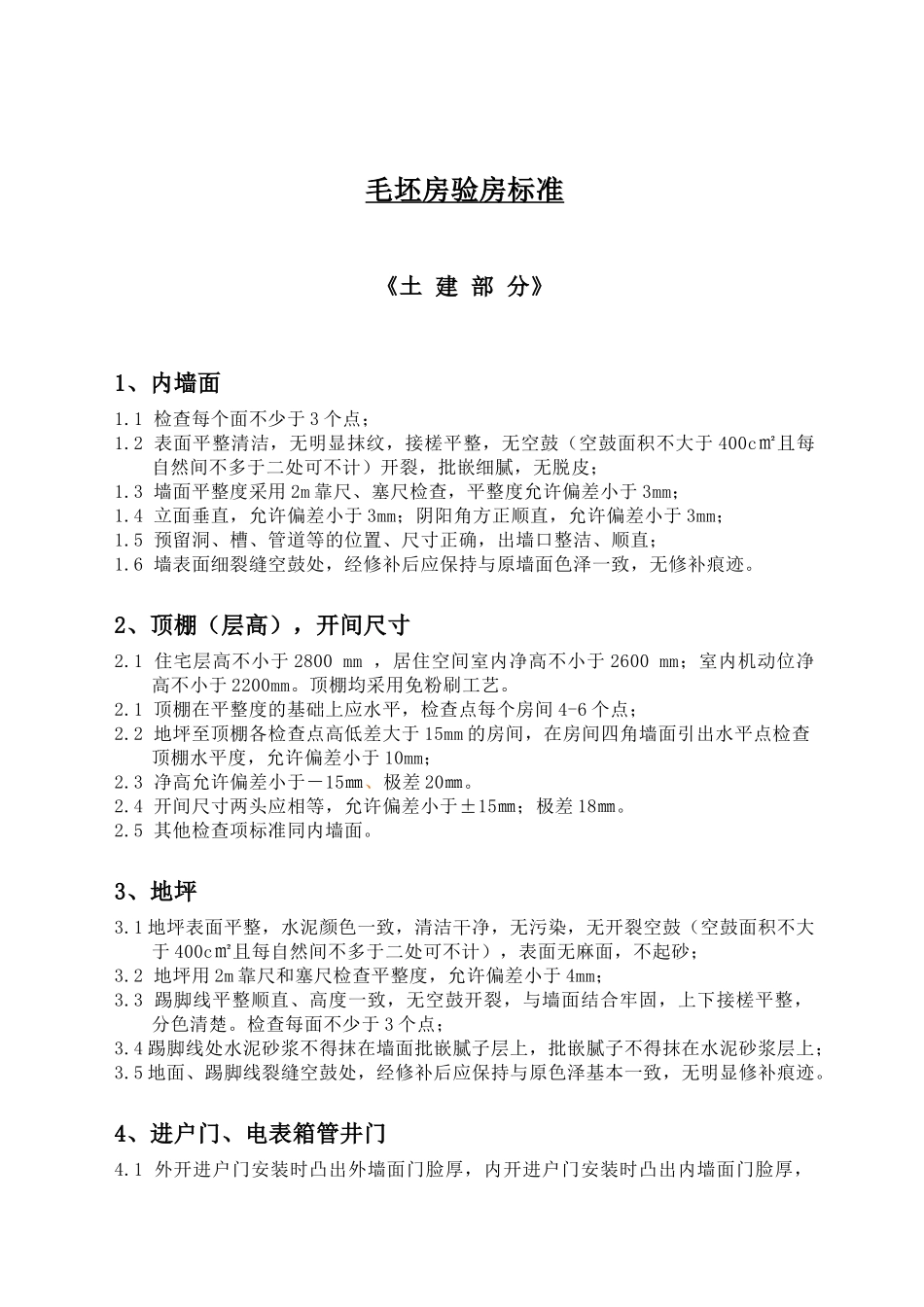 房地产项目_毛坯房验房标准_16页_第1页