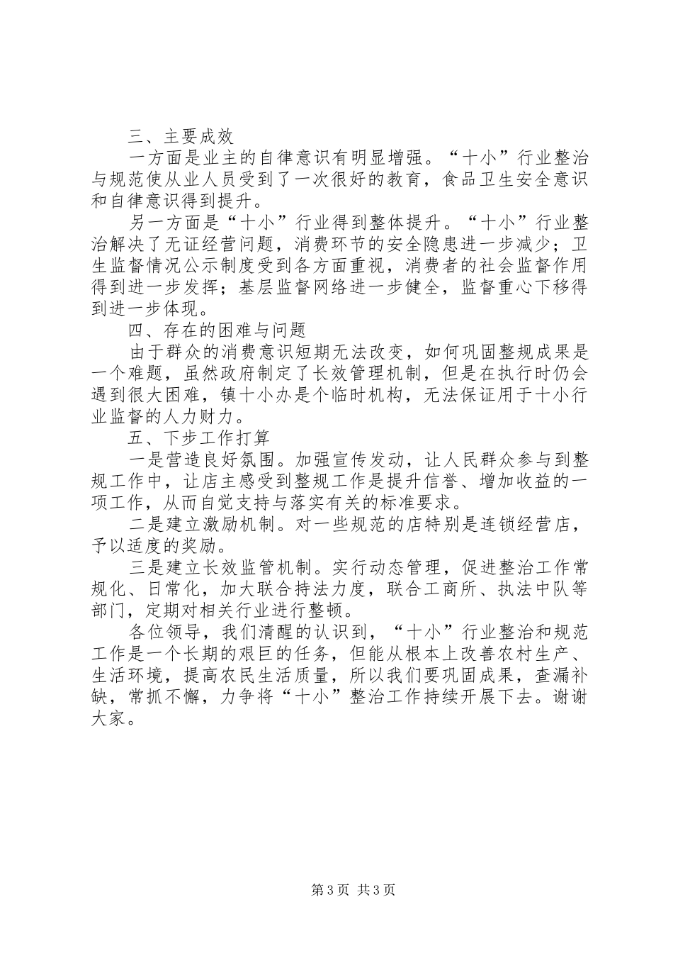 “十小”行业整治工作汇报材料 _第3页