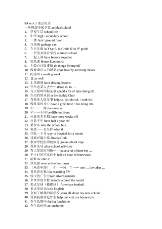 unit 1《friends》重点短语（牛津英语八年级上）doc--初中英语 