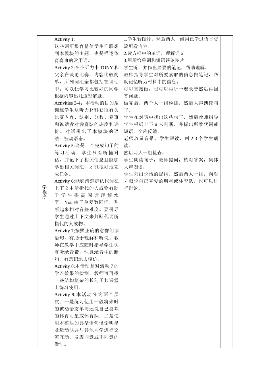 module 3《sporting life》全模块教案（外研版九年级上）doc--初中英语 _第2页
