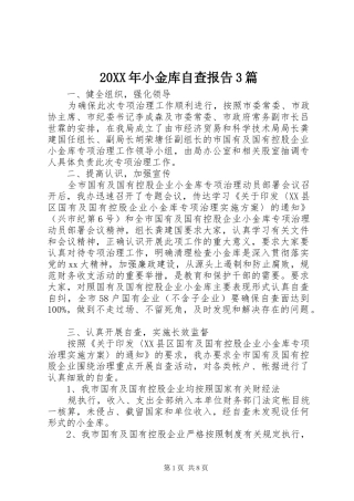 20XX年小金库自查报告3篇 