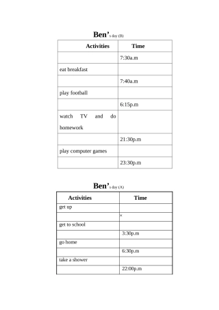 Unit 11 What time do you go to school  sectionB课件（人教新目标七年级上）-bens daydoc--初中英语 
