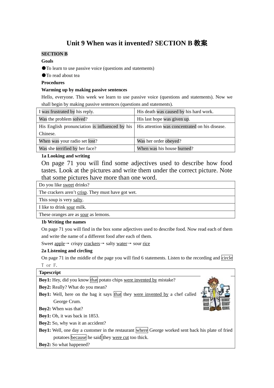 unit 10《by the time i got outside，the bus had already left》section b教案 （人教新目标九年级）doc--初中英语 _第1页