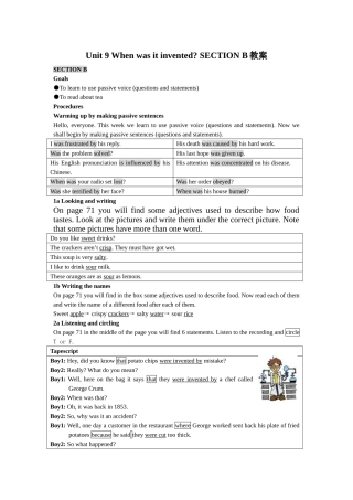 unit 10《by the time i got outside，the bus had already left》section b教案 （人教新目标九年级）doc--初中英语 
