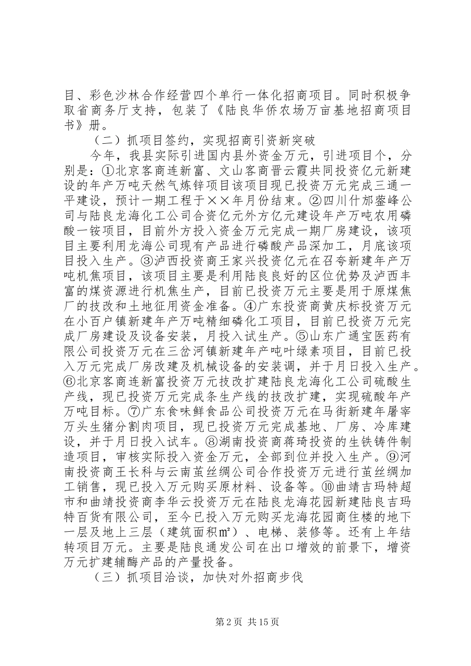 招商局工作总结与招商引资工作计划_第2页