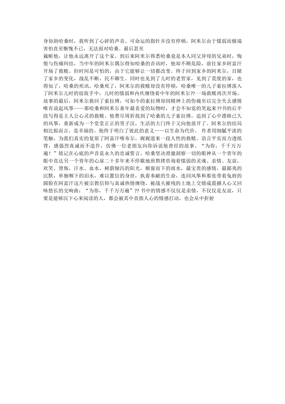 《追风筝的人》读后感800字 _第2页