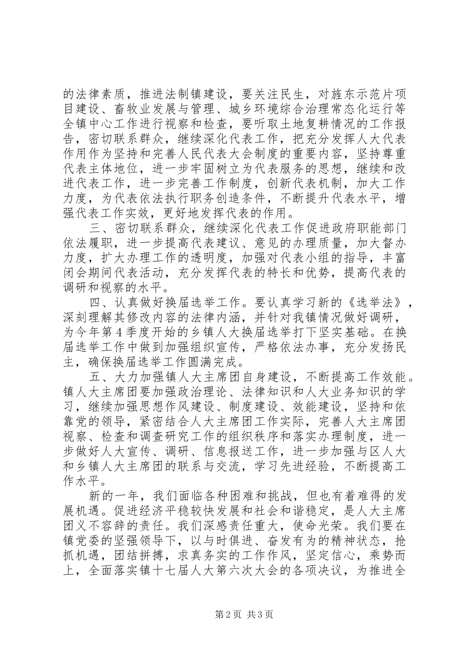 乡镇人大主席团工作计划_第2页
