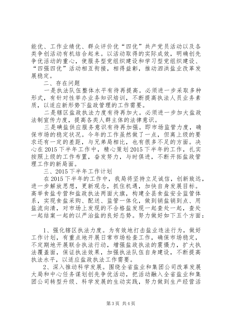 盐务管理局上半年工作总结及工作计划_第3页