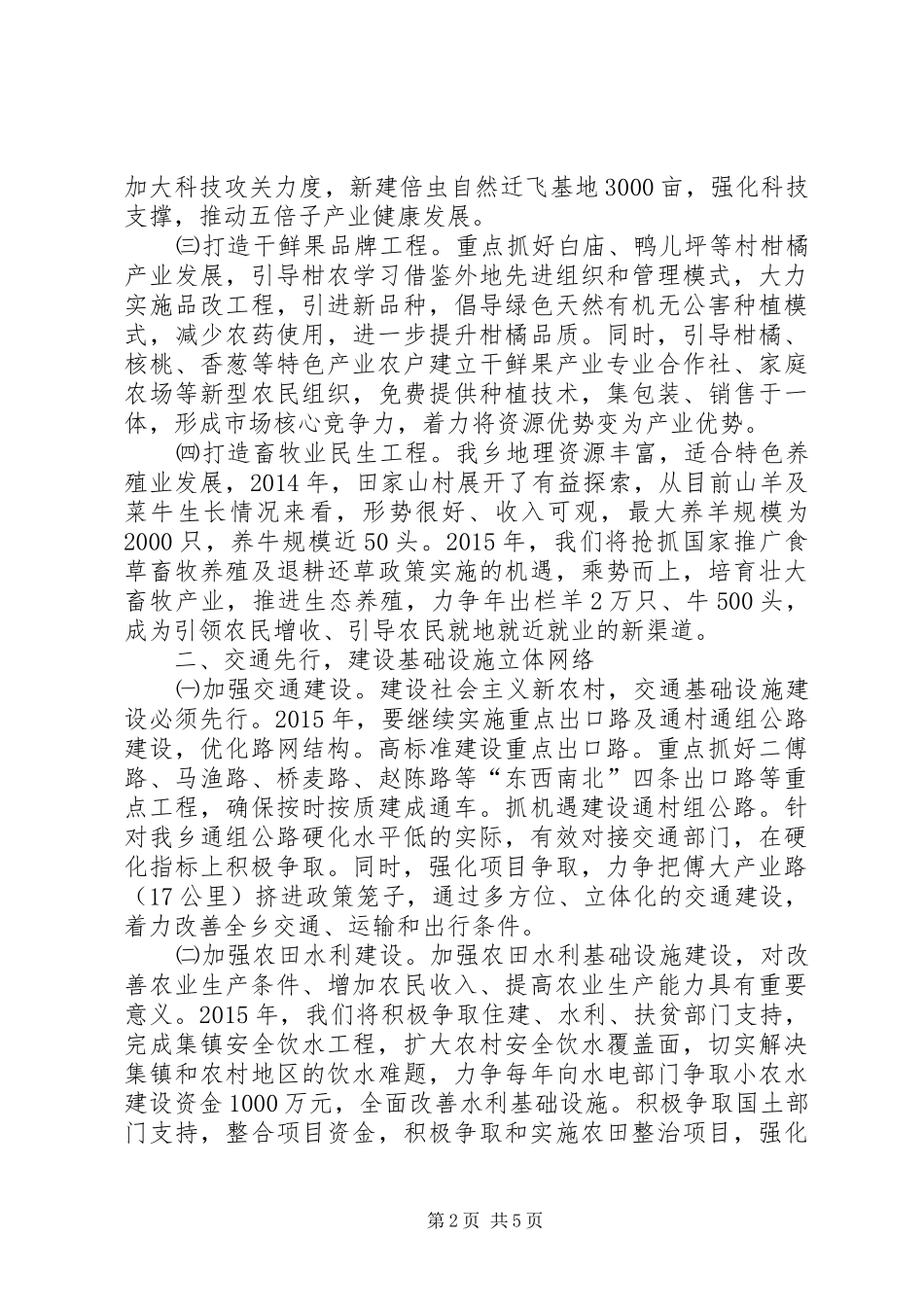 乡镇生产建设工作发展规划_第2页